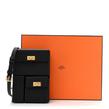 Hermes Epsom Kelly Multi Pocket Pochette To Go Black 12 of 12
