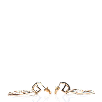 Chanel Crystal Chain Chanel Strass CC Drop Earrings Gold 3 of 5