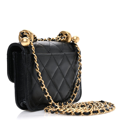 Chanel Calfskin Quilted Perfect Fit Coin Purse With Chain Black 3 of 11