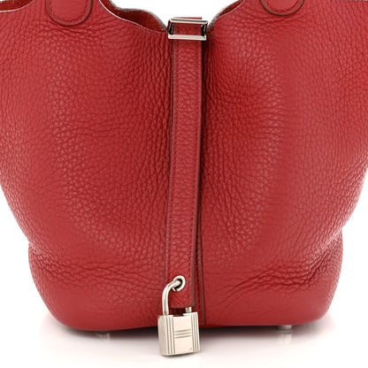 Hermes Taurillon Clemence Picotin Lock 18 PM Rubis 8 of 12
