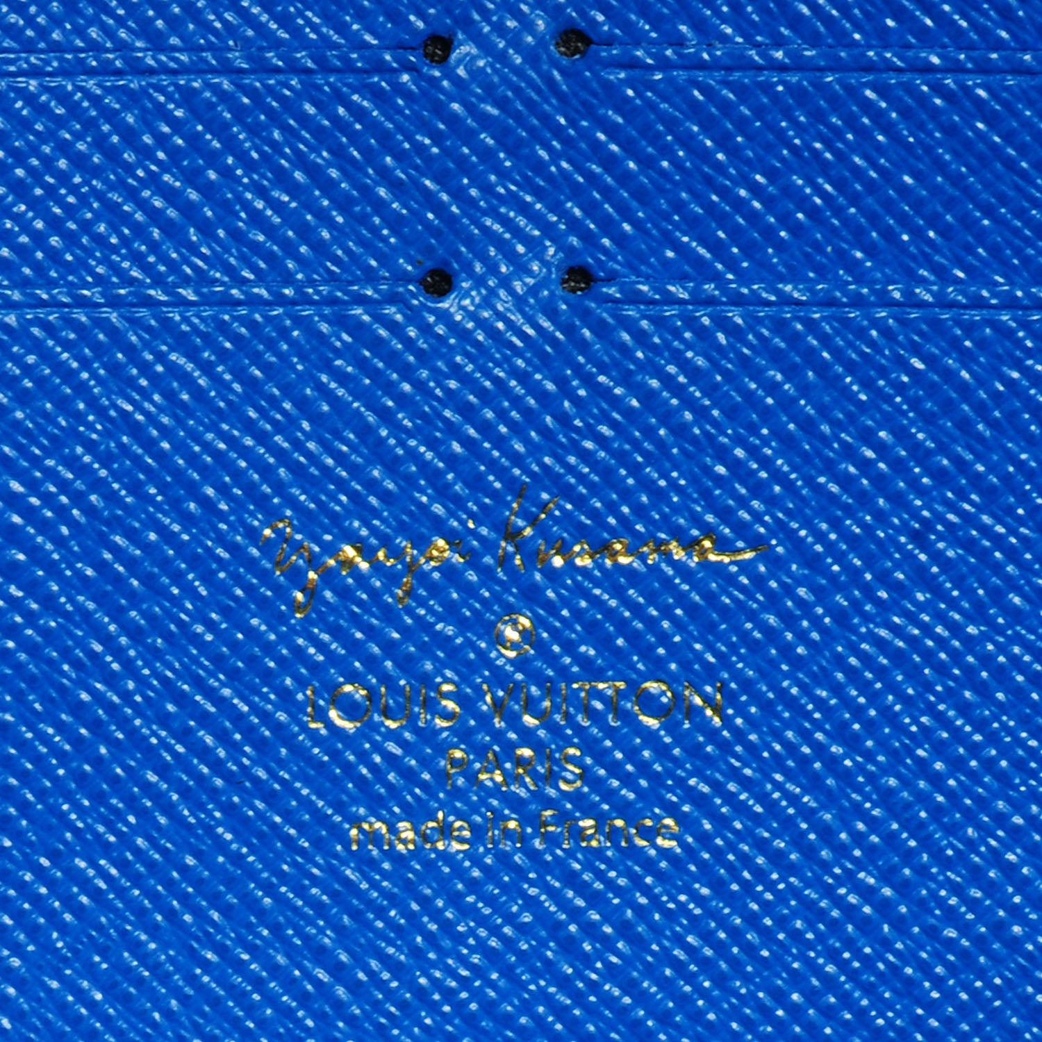 Louis Vuitton Monogram Kusama Pumpkin Dots Zippy Wallet Blue 6 of 7