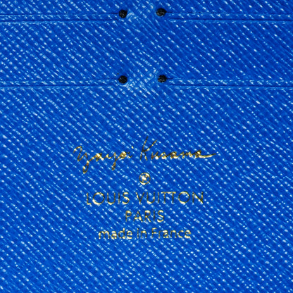 Louis Vuitton Monogram Kusama Pumpkin Dots Zippy Wallet Blue 6 of 7