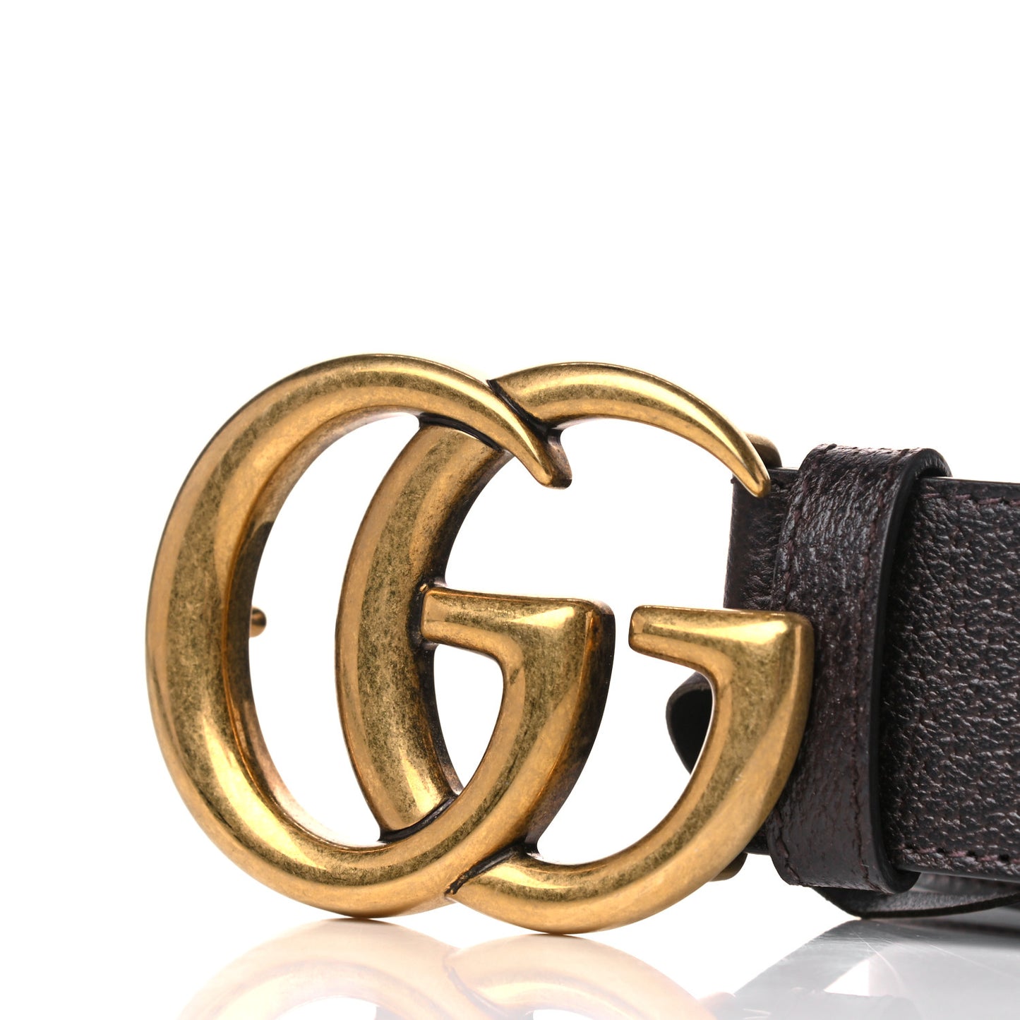 Textured Dollar Calfskin Double G 40mm Belt 90 36 Dark Cocoa