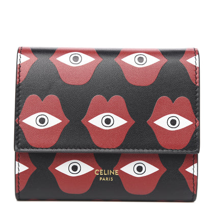Celine X ANNELI SANAYE HENRIKSSON Smooth Calfskin Telepathic Compact Wallet Red Black 1 of 8