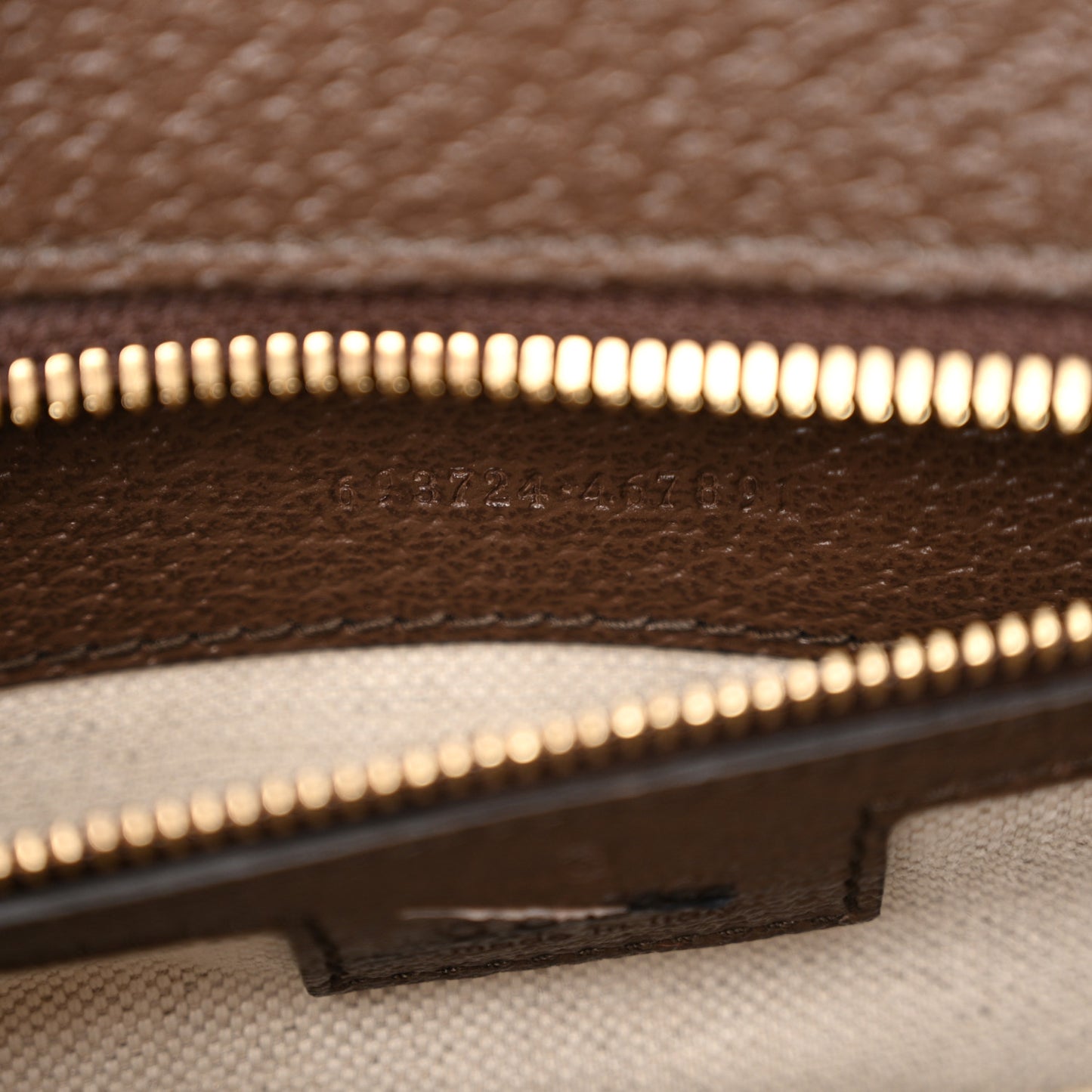 Monogram Jumbo GG Textured Dollar Calfskin Web Small Ophidia Slip Handle Tote Beige Ebony New Acero