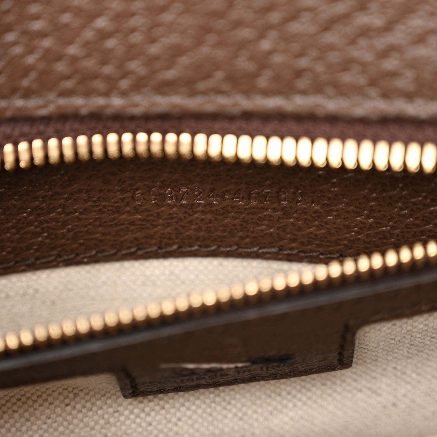 Gucci Monogram Jumbo GG Textured Dollar Calfskin Web Small Ophidia Slip Handle Tote Beige Ebony New Acero 7 of 11