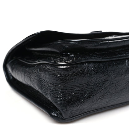 Saint Laurent Crinkled Calfskin Matelasse Monogram Baby Niki Chain Satchel Black 9 of 10