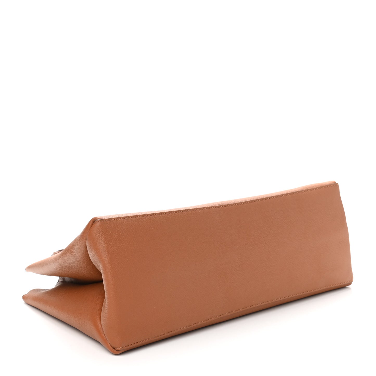 Grained Calfskin Lockme Shopper Chataigne