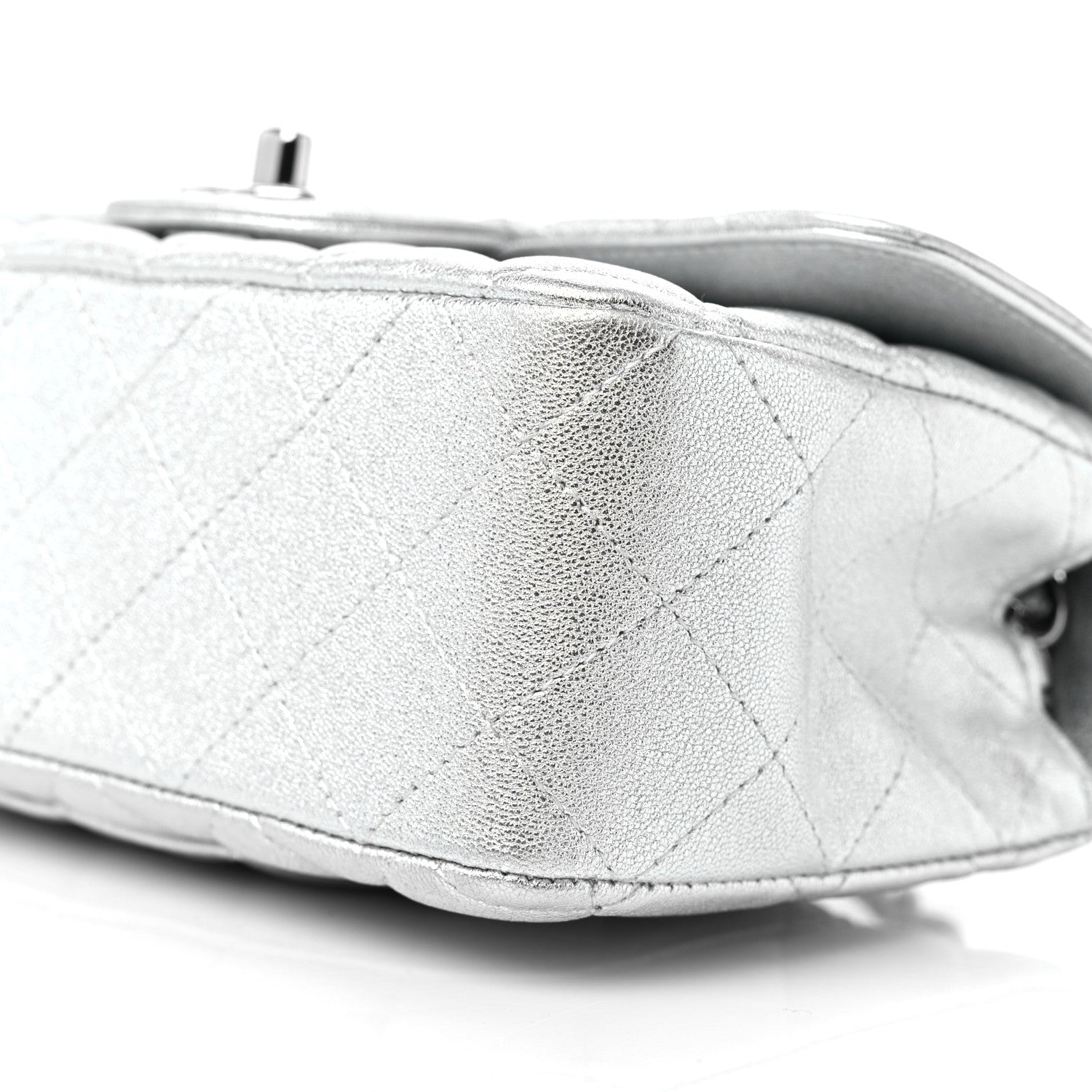 Chanel Metallic Lambskin Quilted Mini Rectangular Flap Silver 9 of 9