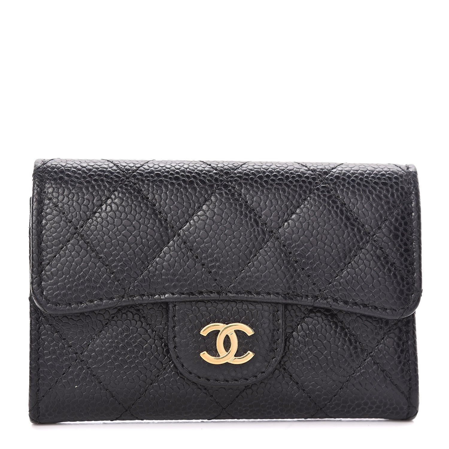 Chanel Caviar Quilted Flap Card Holder Black 1 of 8