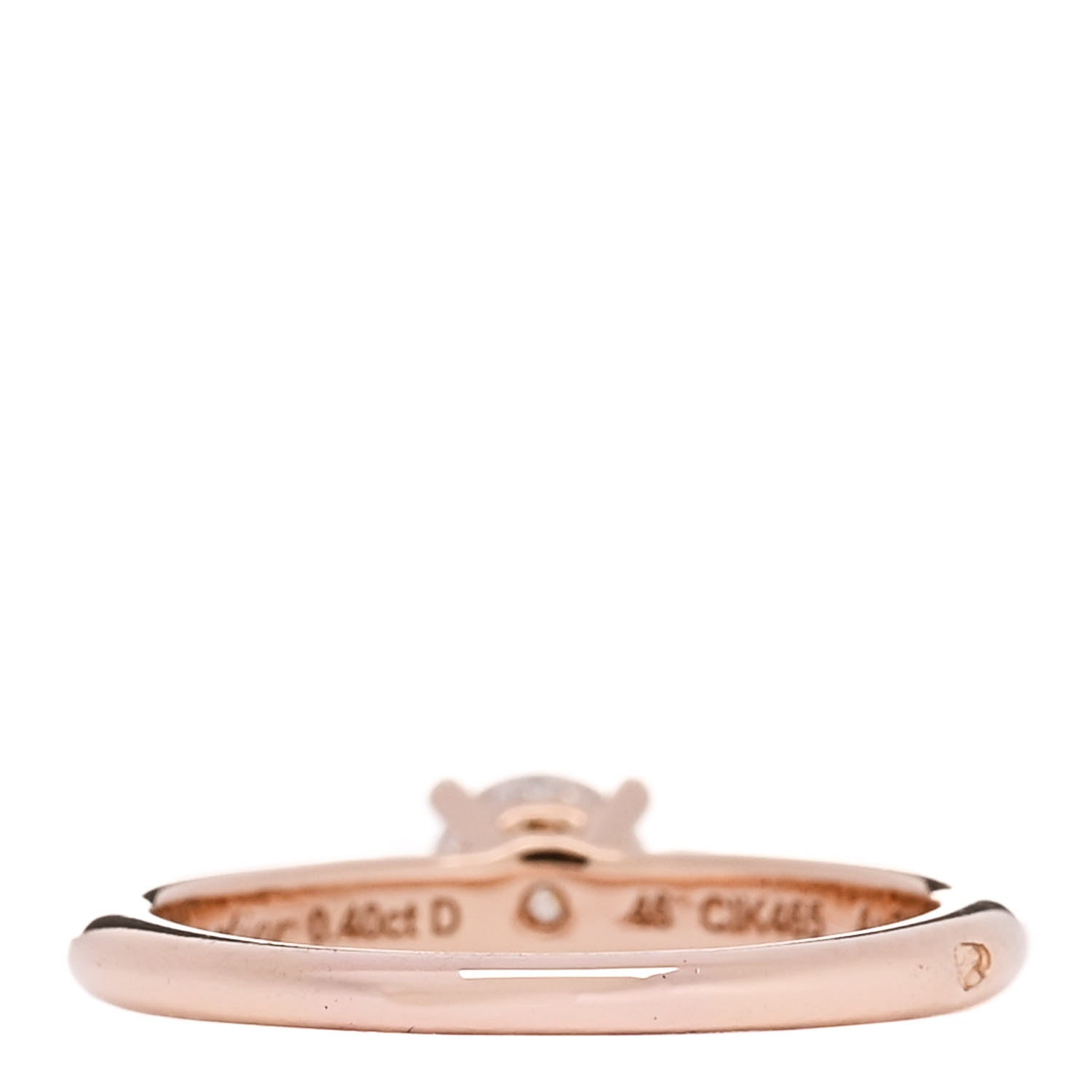 Cartier 18K Pink Gold Diamond .40ct 1895 Solitaire Engagement Ring 48 4.5 4 of 6