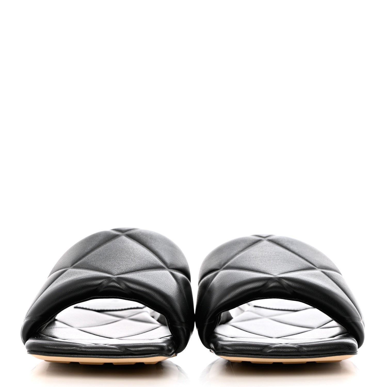 Bottega Veneta Nappa Quilted Rubber Lido Flat Sandals 38.5 Black 2 of 9