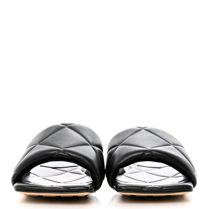 Bottega Veneta Nappa Quilted Rubber Lido Flat Sandals 38.5 Black 2 of 9