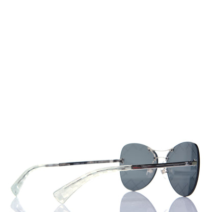 Chanel Pilot Aviator Sunglasses 4218 Silver 4 of 6
