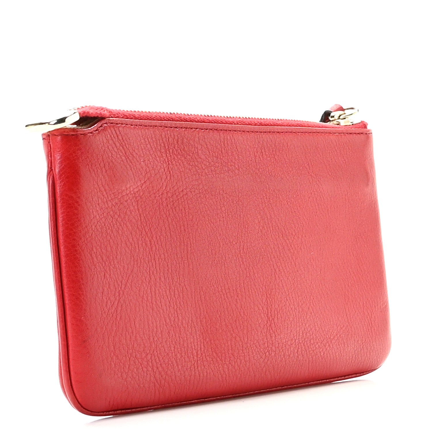 Gucci Pebbled Calfskin Soho Wristlet Vibrant Red 5 of 9