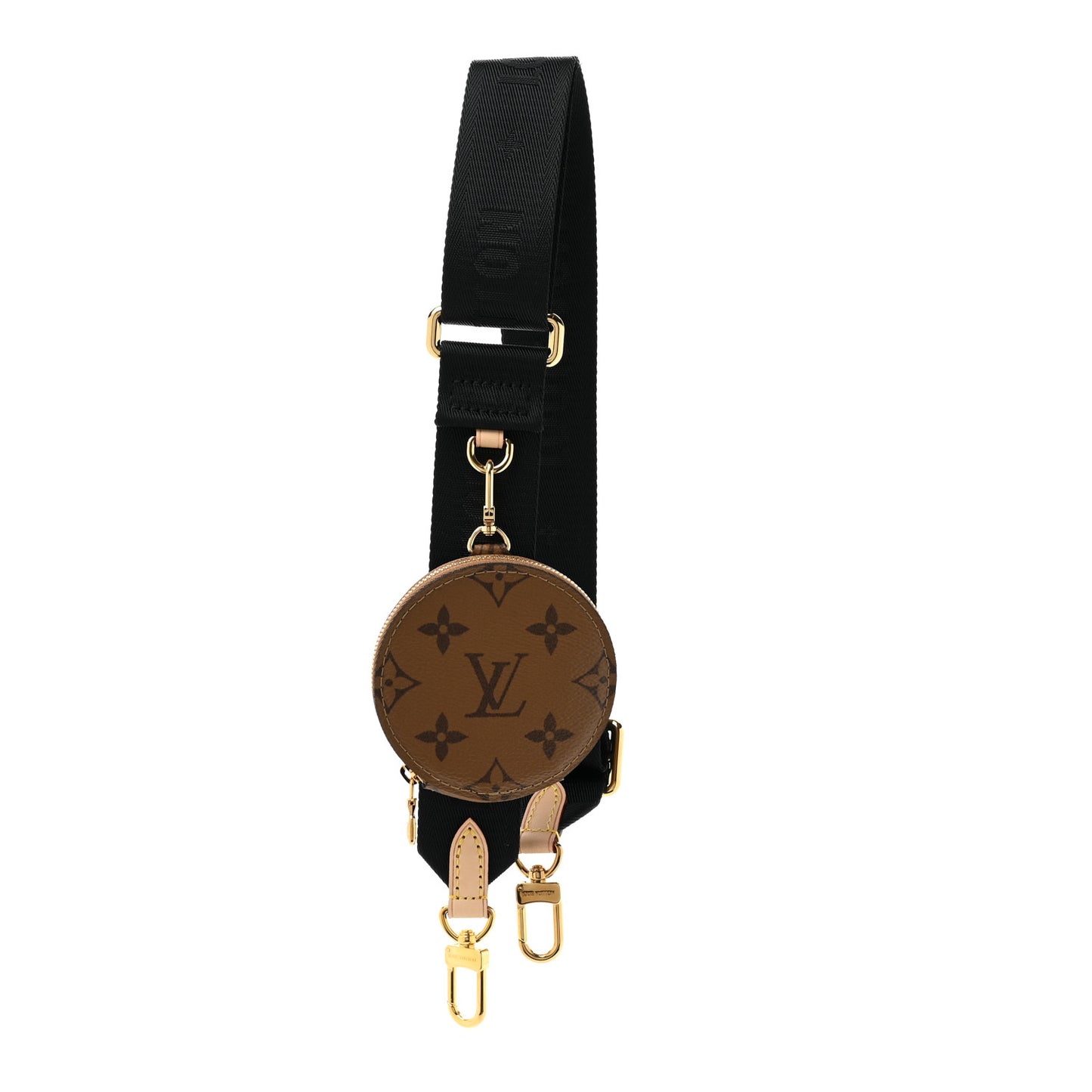 Reverse Monogram Multi Pochette Accessories Bandouliere Shoulder Strap Black