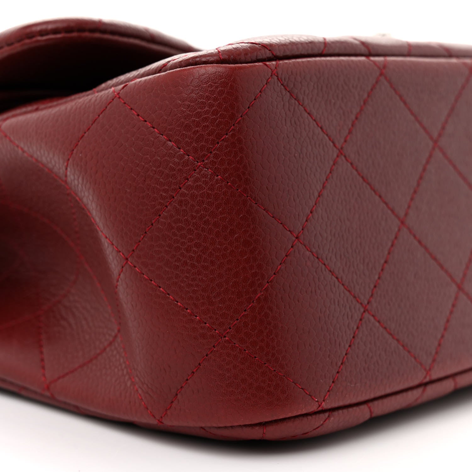 Chanel Caviar Quilted Jumbo Double Flap Dark Red 9 of 12
