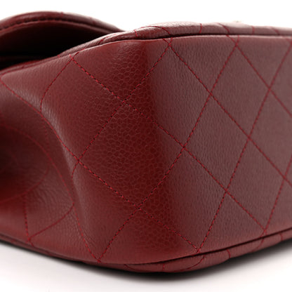 Chanel Caviar Quilted Jumbo Double Flap Dark Red 9 of 12