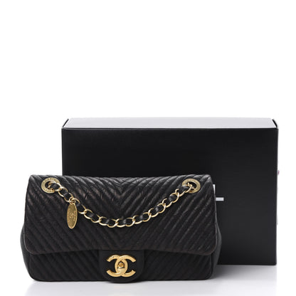 Chanel Calfskin Surpique Chevron Small Flap Black 11 of 11