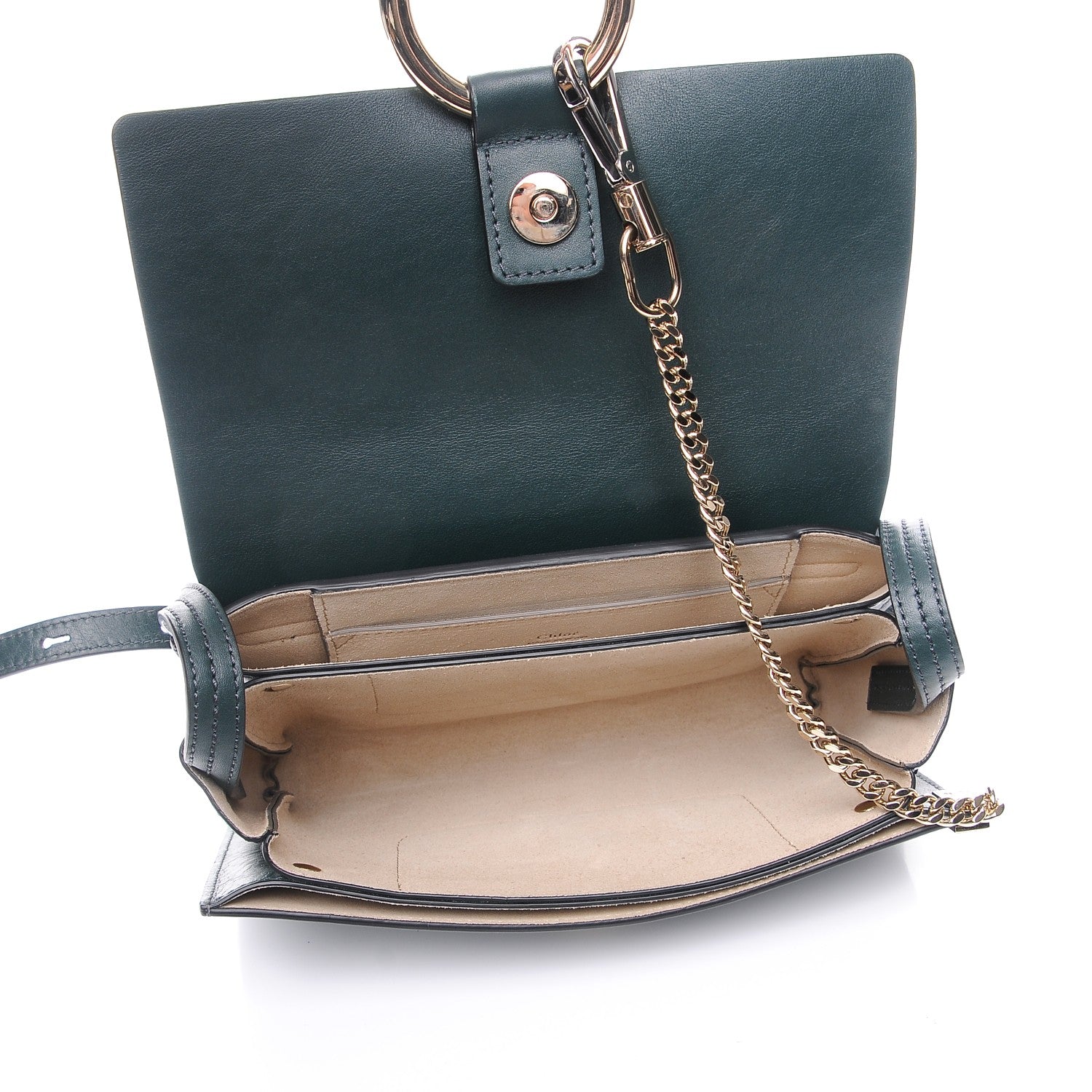 Chloe Suede Calfskin Small Faye Shoulder Bag Forest Green 5 of 9