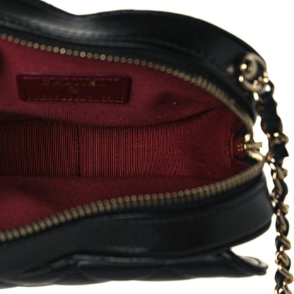 Chanel Lambskin Quilted CC In Love Heart Clutch With Chain Black 5 of 14