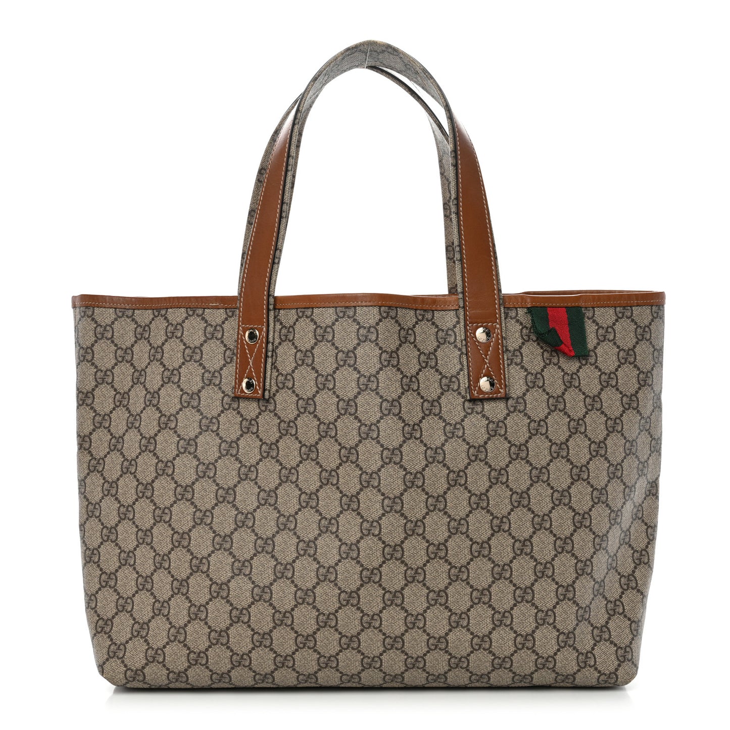 GG Plus Monogram Medium Signature Web Loop Tote Light Brown