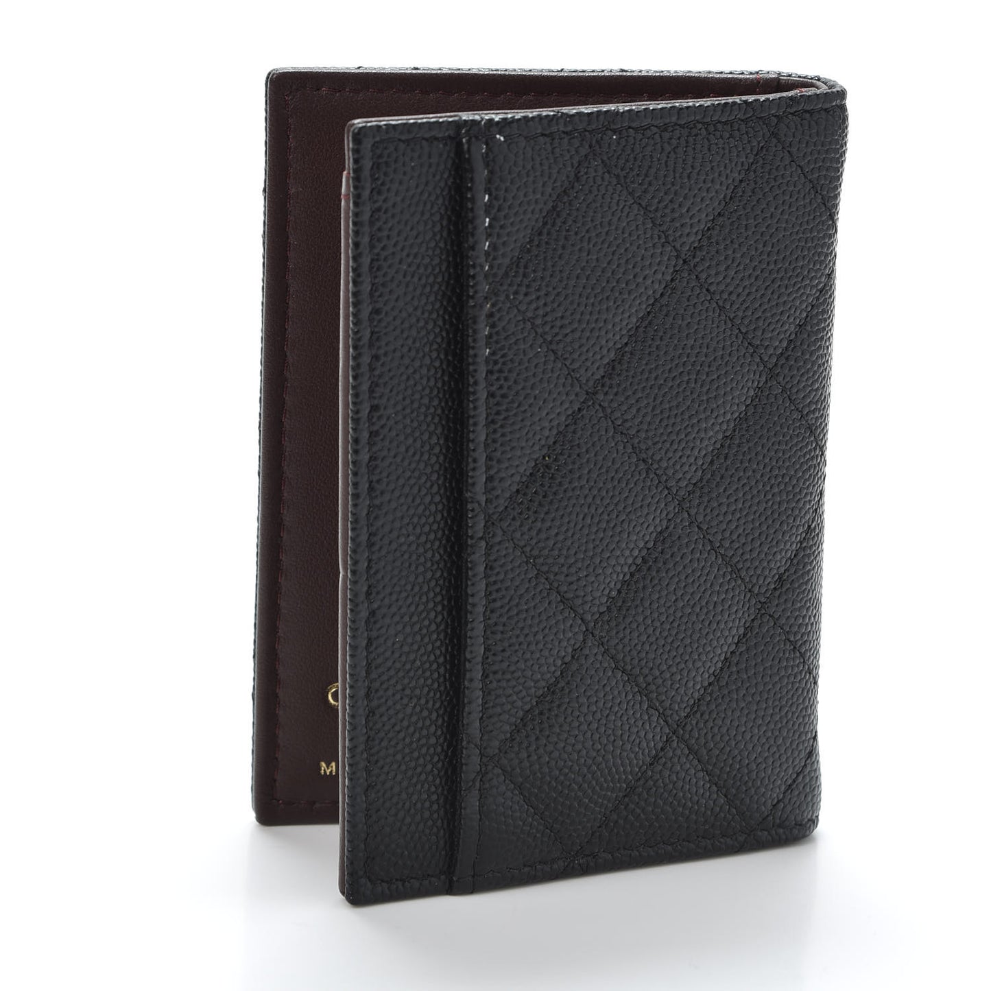 Caviar Quilted Card Holder Wallet Black