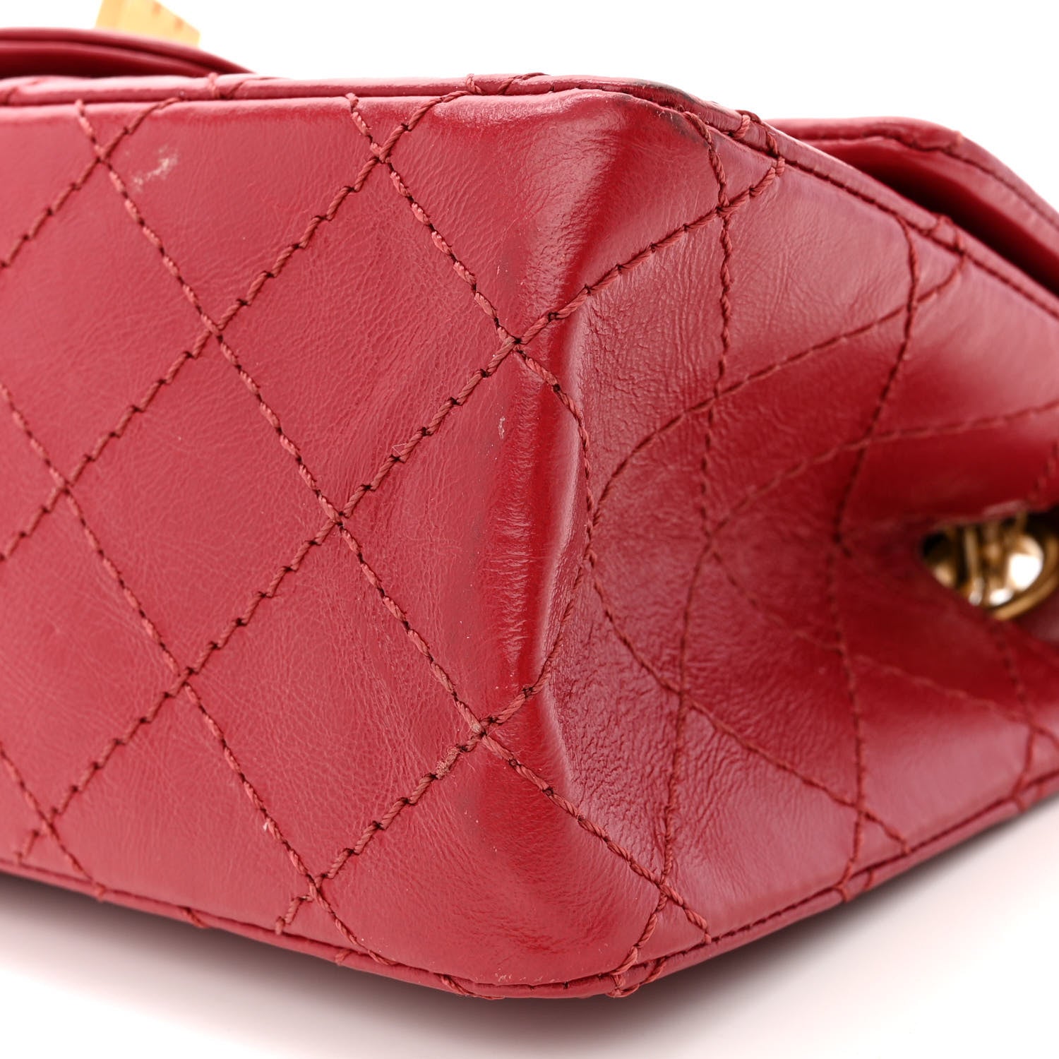 Chanel Aged Calfskin Quilted 2.55 Reissue Mini Flap Red 10 of 13