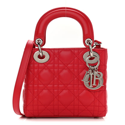 Christian Dior Lambskin Cannage Mini Lady Dior Geranium 1 of 10