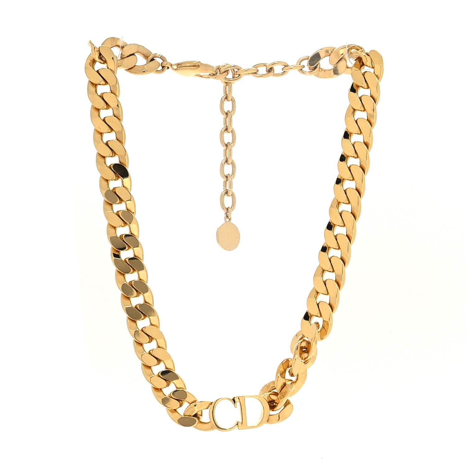 Christian Dior Metal Danseuse Etoile Chain Choker Necklace Gold 3 of 5