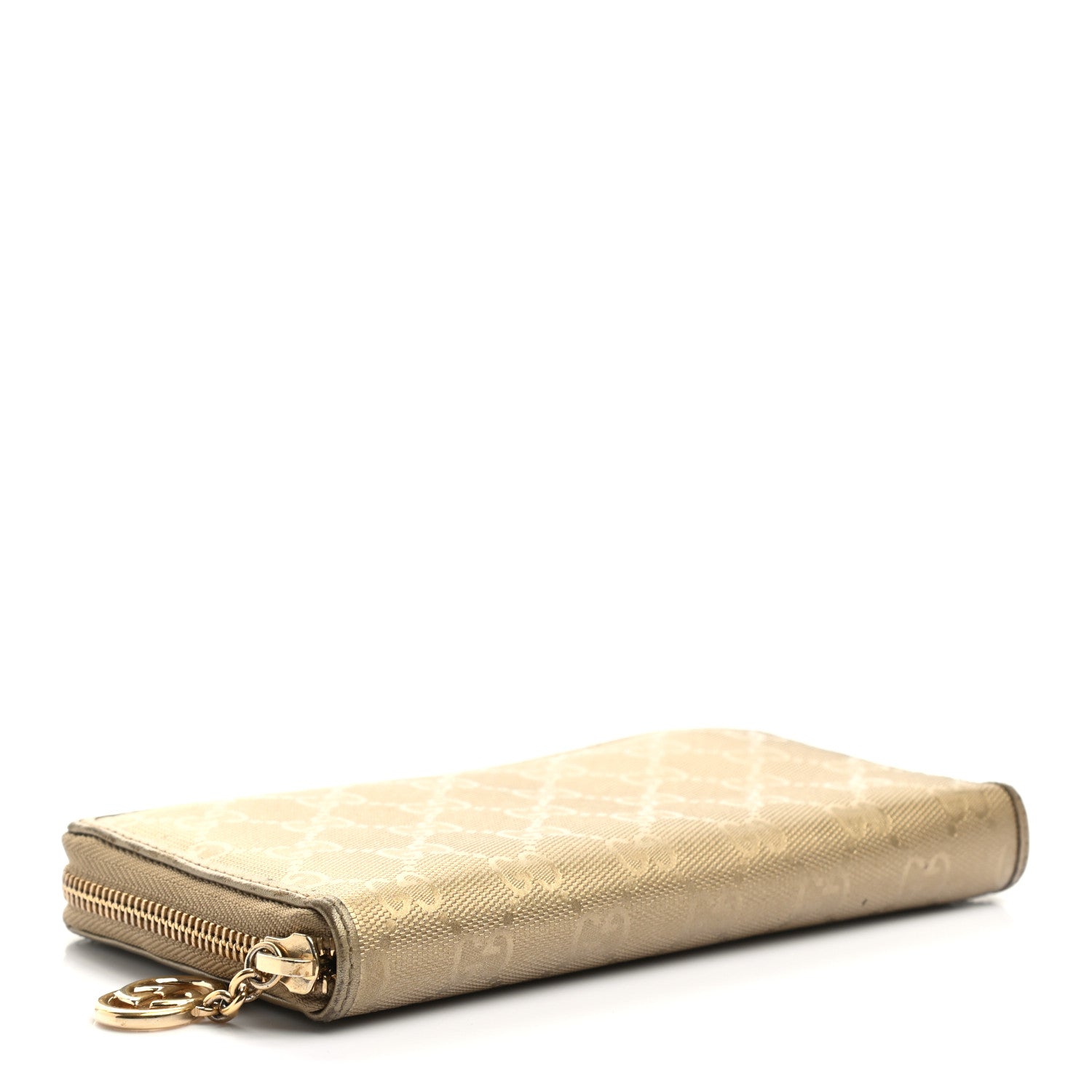 Gucci Imprime Monogram GG Pierce Zip Around Wallet Gold 4 of 14