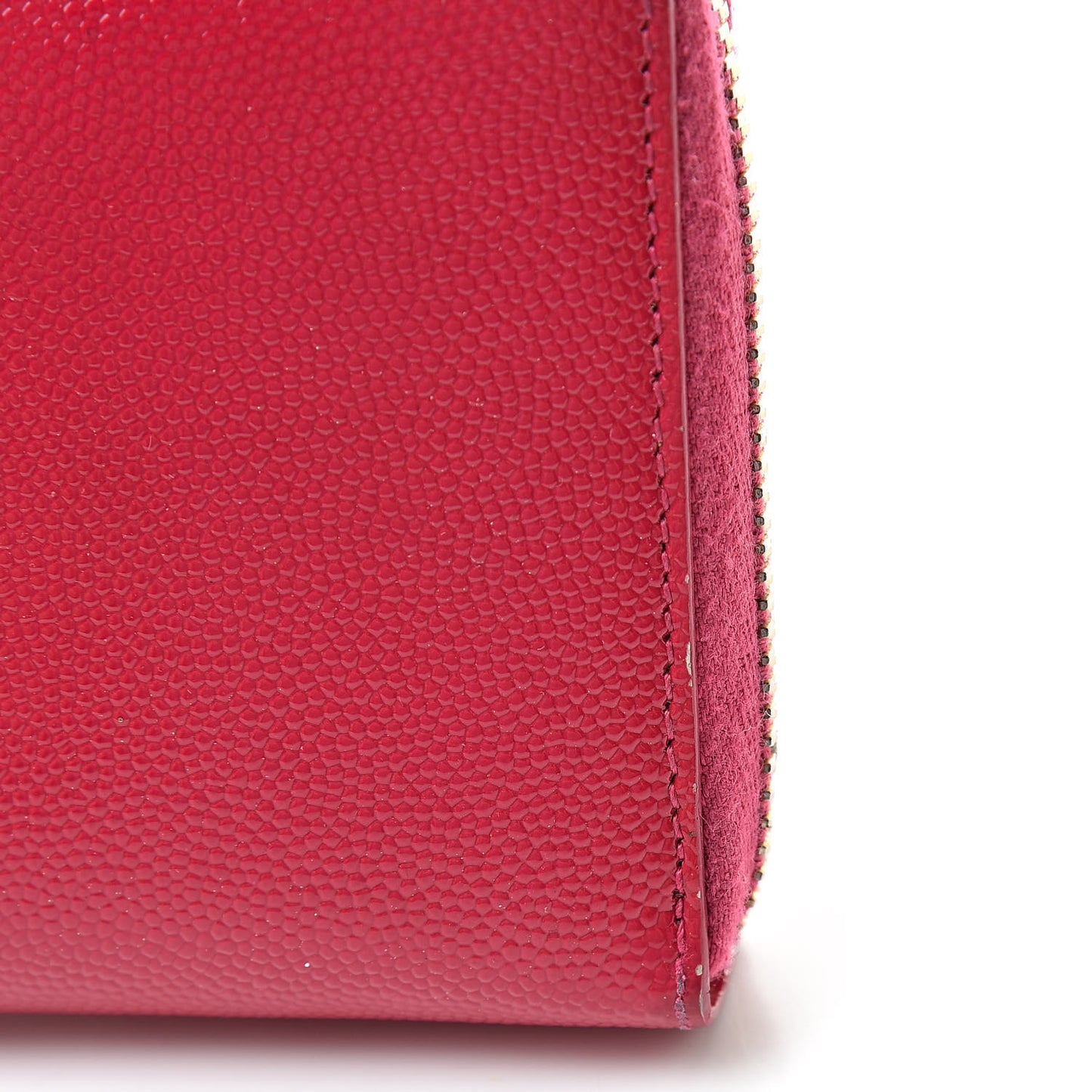 Patent Grain De Poudre Classic Letters Zip Around Wallet Bubblegum