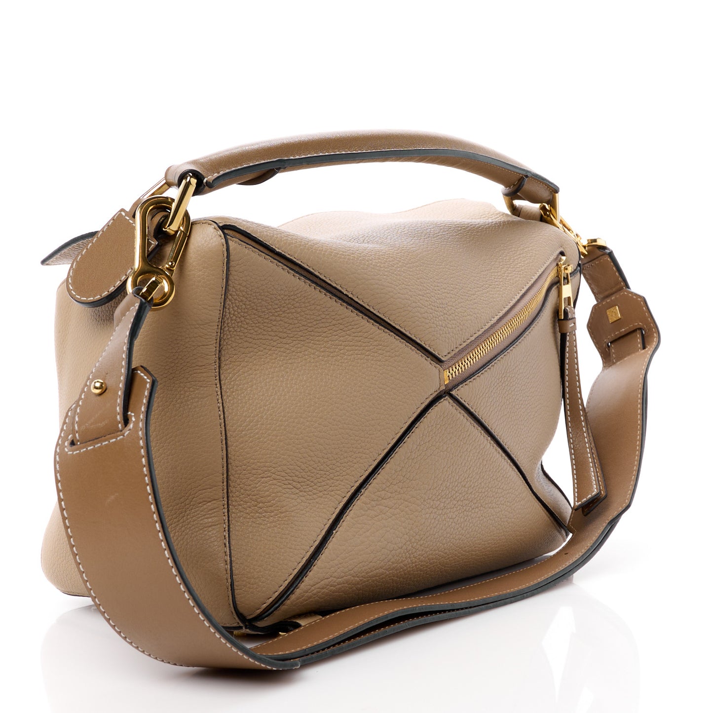 Calfskin Medium Puzzle Bag Sand Mink