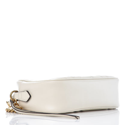 Gucci Calfskin Matelasse Small GG Marmont Chain Shoulder Bag White 4 of 7