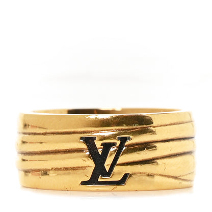 Louis Vuitton Brass Epi LV Ring M 61 9.5 Gold 1 of 5