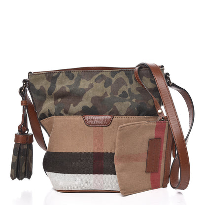 Burberry Canvas Mega Check Camouflage Mini Susanna Hobo Russet Brown 15 of 15
