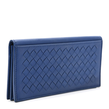 Bottega Veneta Nappa Intrecciato Continental Flap Wallet Blue 3 of 9