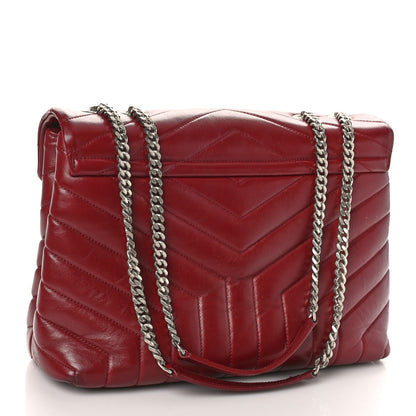 Saint Laurent Calfskin Y Quilted Monogram Medium Loulou Chain Satchel Palissandre 3 of 14