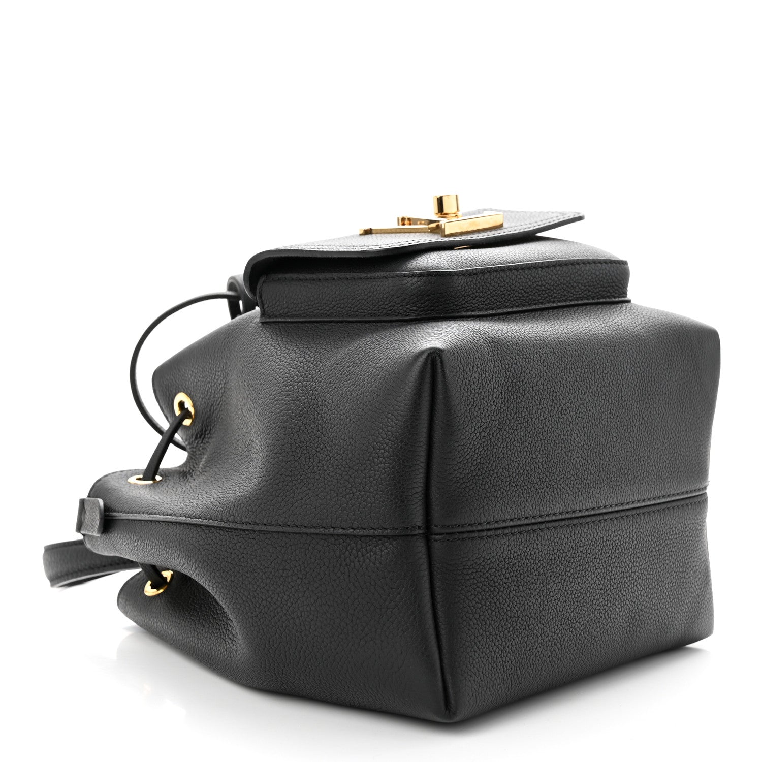 Louis Vuitton Calfskin Lockme Bucket MM Black 4 of 9