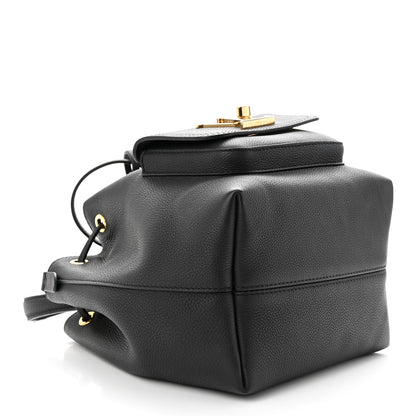 Louis Vuitton Calfskin Lockme Bucket MM Black 4 of 9
