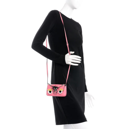 Fendi Nappa Rabbit Fox Fur Micro Buggie Baguette Rosa Fluo Multicolor 2 of 9