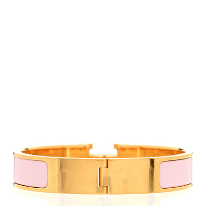 Hermes Enamel Narrow Clic Clac H Bracelet PM Rose Dragee 5 of 11