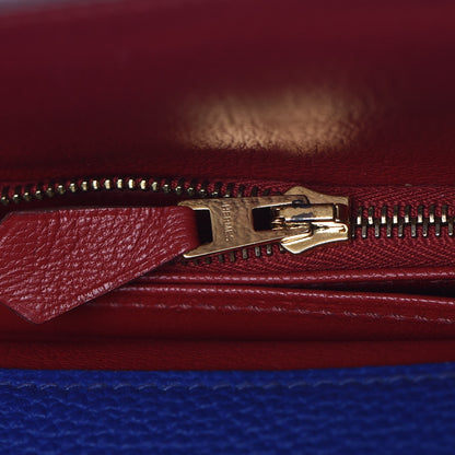 Hermes Togo Horseshoe Kelly Retourne 32 Bleu Electrique Rouge H 27 of 40