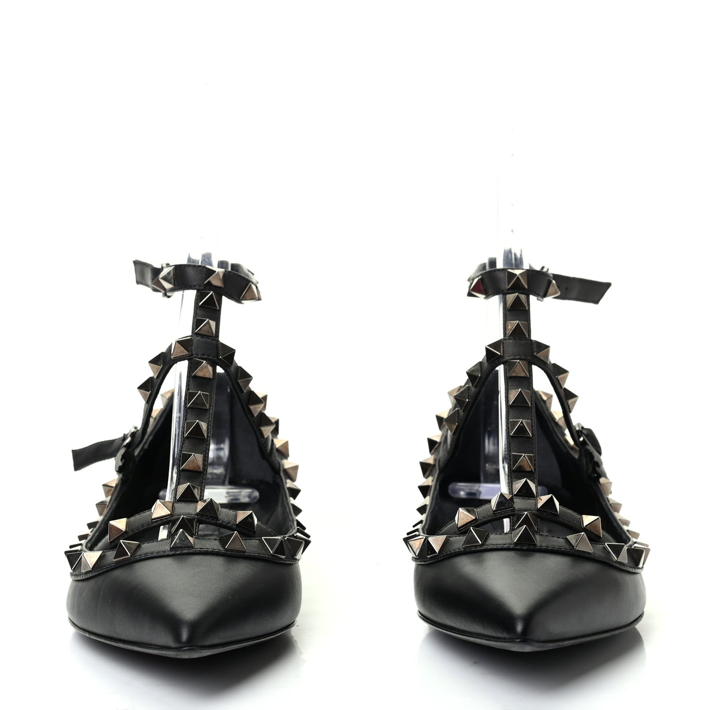 Nappa Rockstud Cage Ballerina Flats 36 Black