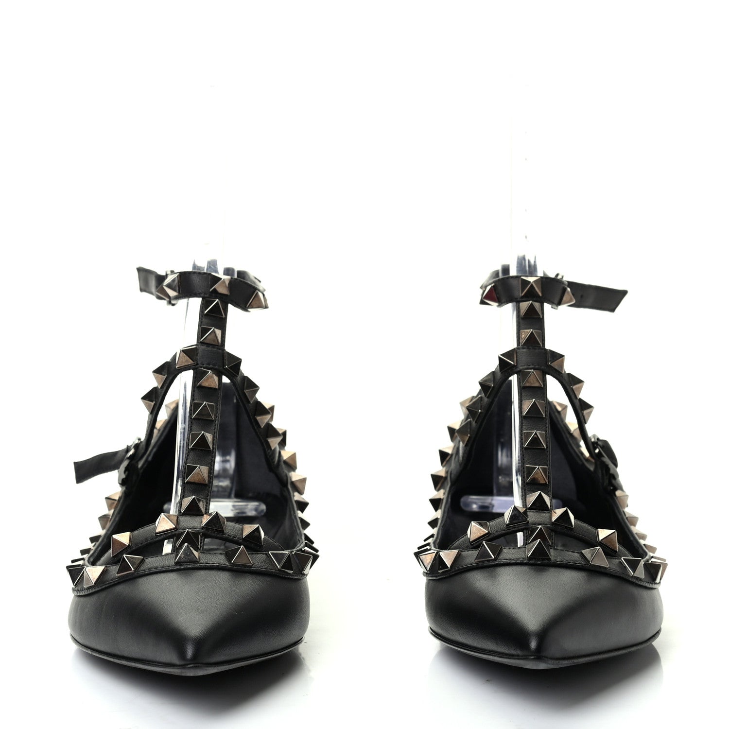 Valentino Garavani Nappa Rockstud Cage Ballerina Flats 36 Black 2 of 9