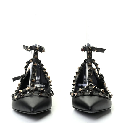 Valentino Garavani Nappa Rockstud Cage Ballerina Flats 36 Black 2 of 9
