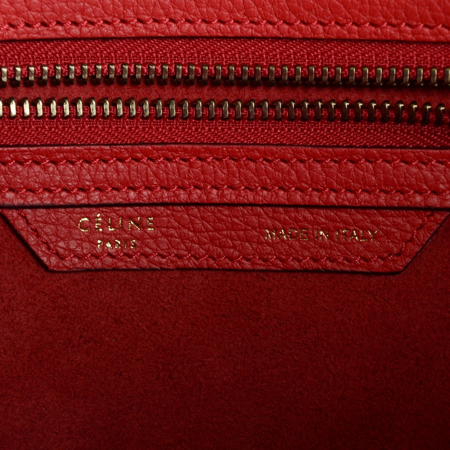 Drummed Calfskin Micro Luggage Coquelicot