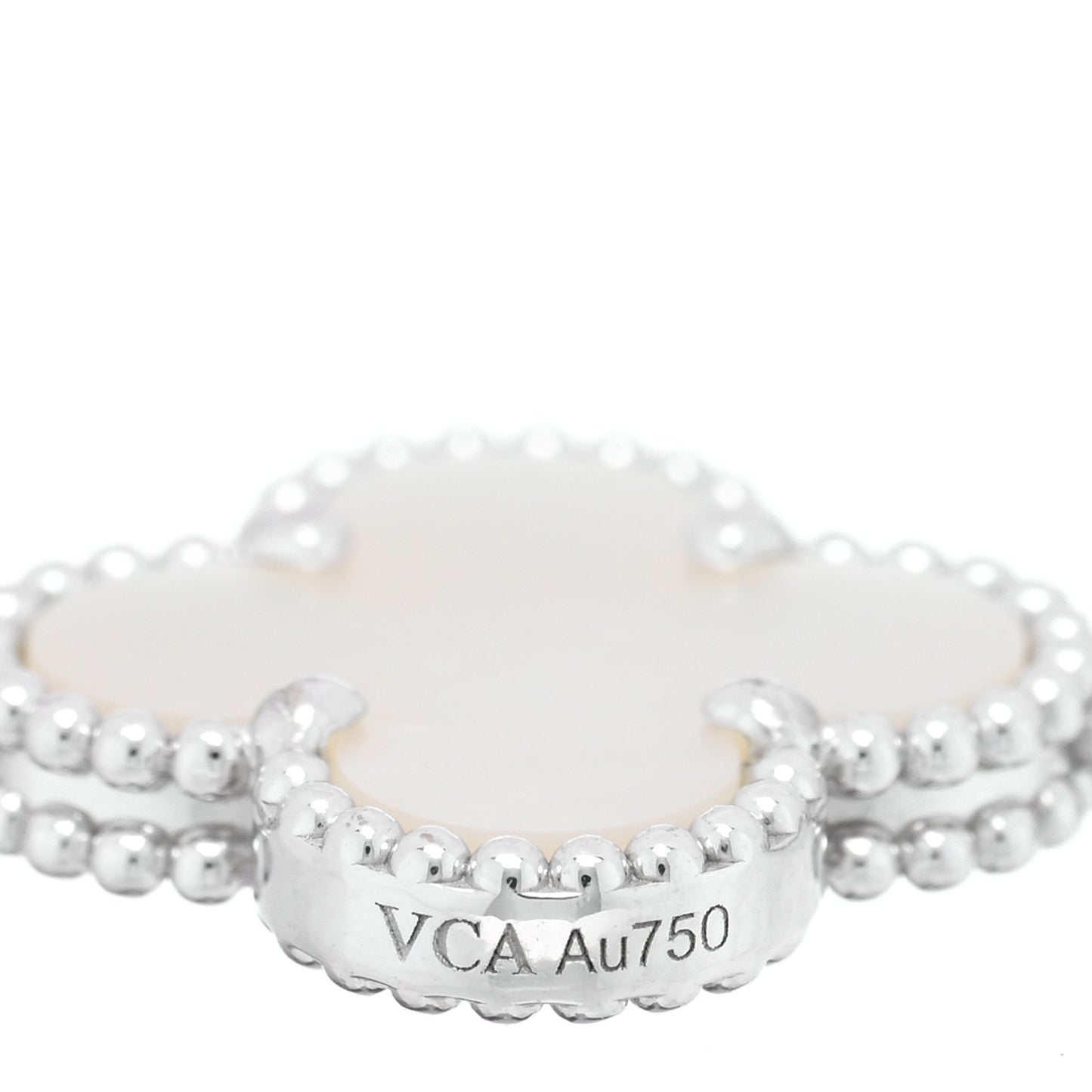 18K White Gold Mother of Pearl 5 Motifs Vintage Alhambra Bracelet