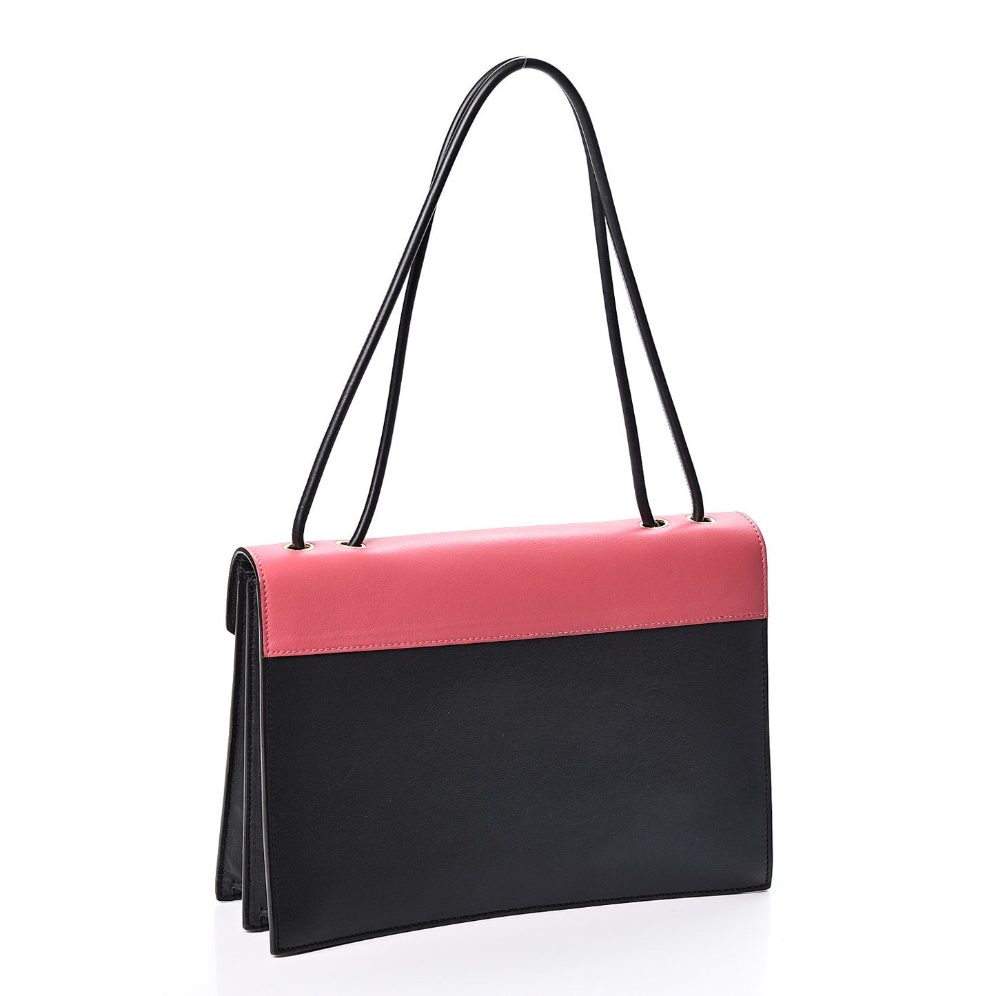 Smooth Calfskin Tri-Color Pocket Envelope Shoulder Bag Pink