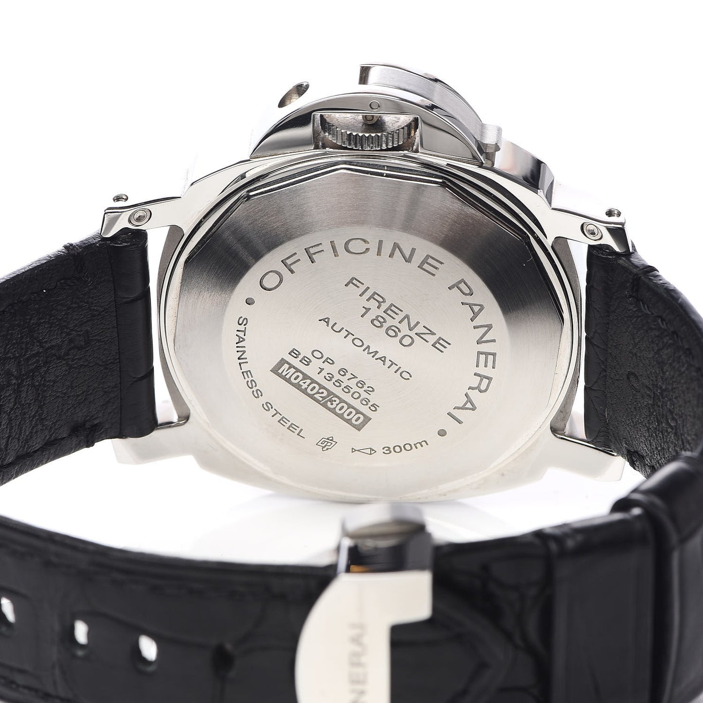 Stainless Steel Alligator 44mm Luminor 3 Day Power Reserve Automatic Watch Black PAM00090